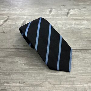 Cantini Firenze Black w/ Blue Repp Stripe Silk Tie